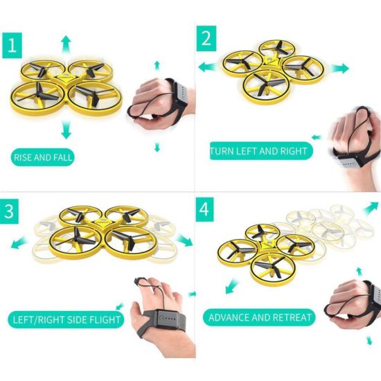 Drone Mini Induction Hand Control Altitude Hold 2 Controllers Quadcopter for Kids Toy Gift - Image 2