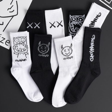 Cotton Socks For SpringAutumn Anime Style Hip Hop Style Street Fashion