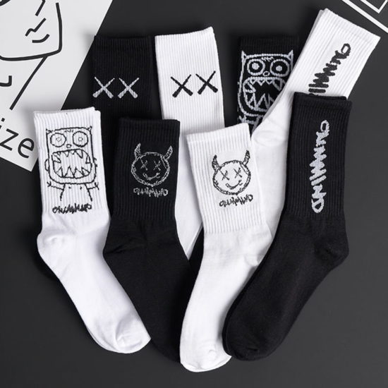 Cotton Socks For SpringAutumn Anime Style Hip Hop Style Street Fashion