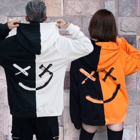Sweatshirts With Hoodies Oversized Fashion Patchwork Unisex Streetwear