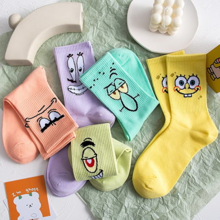 Socks Cartoon SpongeBob's High Quality Fashion Printed Casual