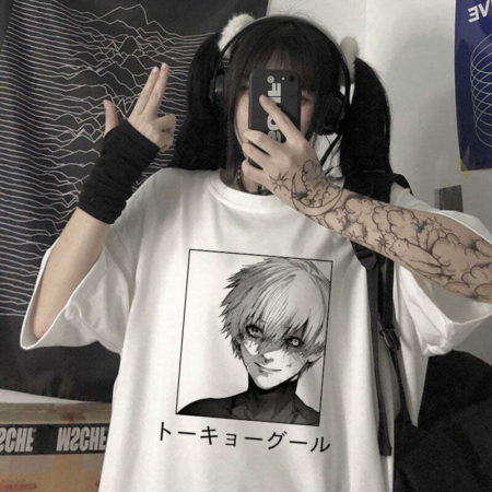 Oversized T-Shirt Anime Tokyo Ghoul Kaneki Ken Graphic Fashion Unisex