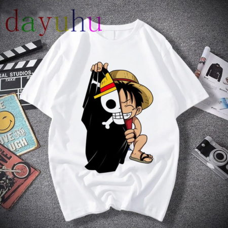 Tshirt Anime One Piece Funny Luffy Zoro Graphic Fashion Tees