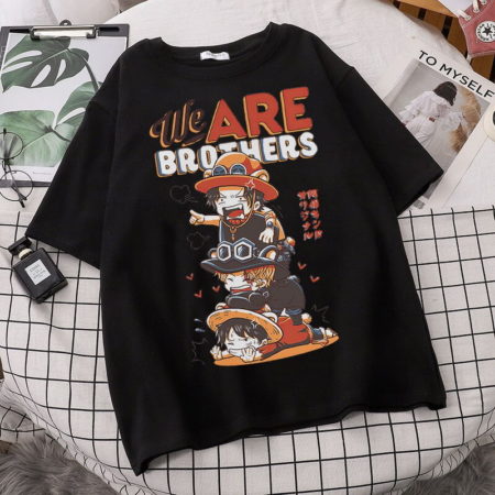 Anime One Piece Oversized T Shirt Luffy Fashion Super Cool Print Short Sleeve