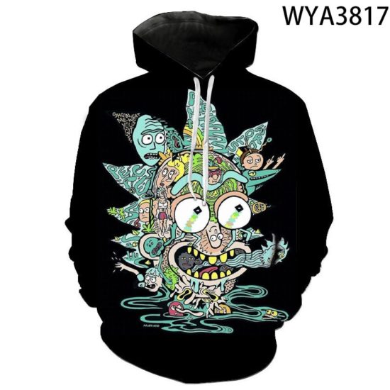 Rick And morty Anime Pullover Long Sleeve For Boy Girl Kids Streetwear Hoodies 3D Printed - Image 2