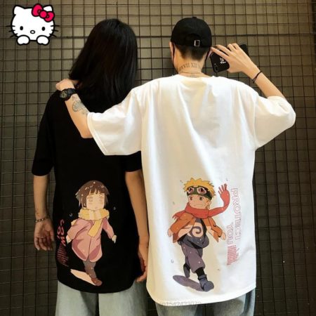 T-shirt Anime Naruto Printed Couple Outfit Short Sleeve Loose
