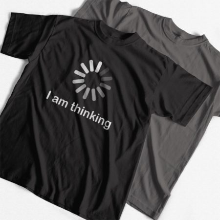 T shirt I'm thinking printed new design comfortable knitted casual o-neck short sleeve