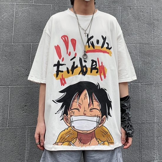 One piece T Shirt Luffy for Men And Women Streetwear Short Sleeve Tee Tops