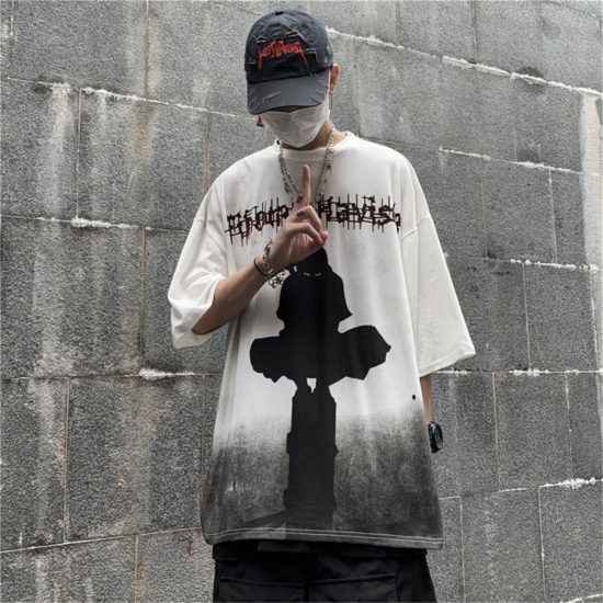 Itachi T-Shirt Loose Tee Summer Fashion Short Sleeve Tops Oversize - Image 2