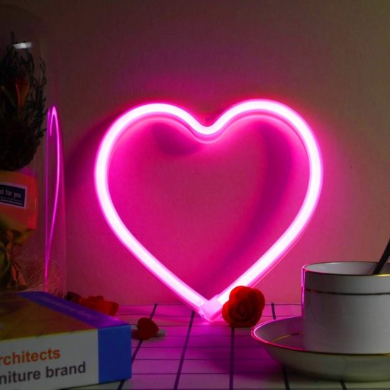 Heart Shape Neon Sign Wall Hanging Light for Wedding Bedroom Home Holiday Party Bar - Image 2