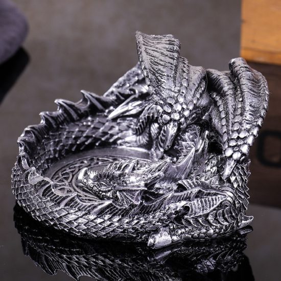 Ashtray Retro Dragon Creative Cigarette Smoking Plate Home Office Desktop Decor Gifts - Image 3
