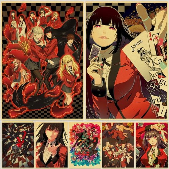Kakegurui Anime Poster Custom Vintage Poster Art Home Room Decoration Kraft Paper