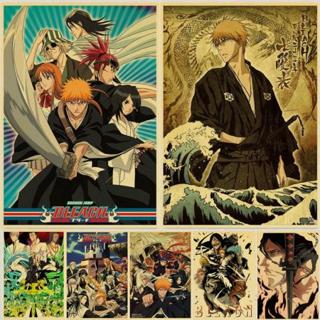 Japanese Anime Bleach Poster Kraft Paper Home Room Store Wall Decor Fans' Collection