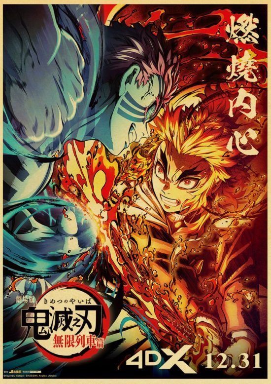 Anime Demon Slayer Mugen Train Poster Kimetsu no Yaiba Art Painting Wall Stickers - Image 2