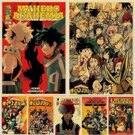 Anime My Hero Academia retro posters kraft wallpaper High Quality Painting For Home Decor