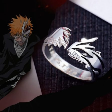 Anime BLEACH Kurosaki Ichigo Rings Cosplay Props Jewelry Unisex Ring Adjustable Gift