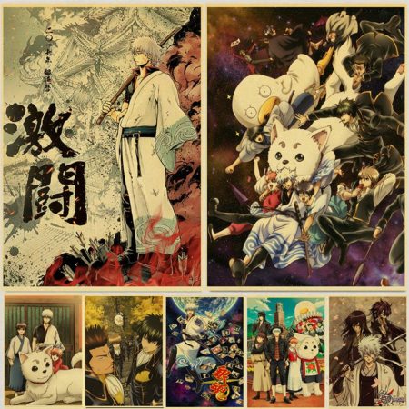 Classic Anime Gintama Poster Kraft Paper Decorative Painting Room Decor Fans Collection