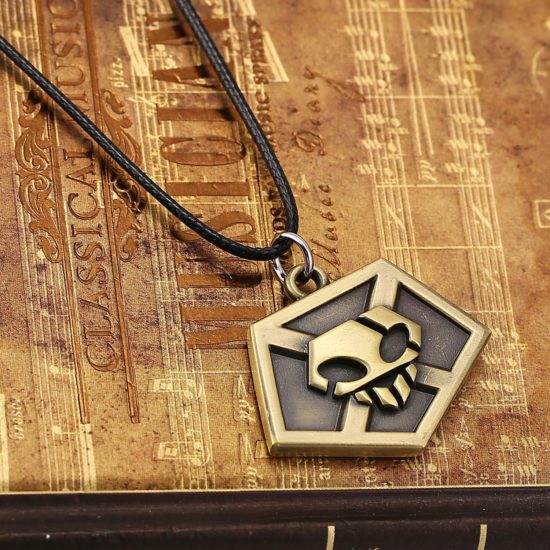 Anime Cosplay Black Rope Chain Bleach Kurosaki Ichigo Necklace Mask Logo Metal Pendientes Gifts - Image 3