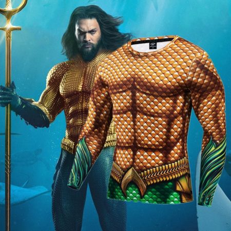 compression t shirts Aquaman Style fitness fashion