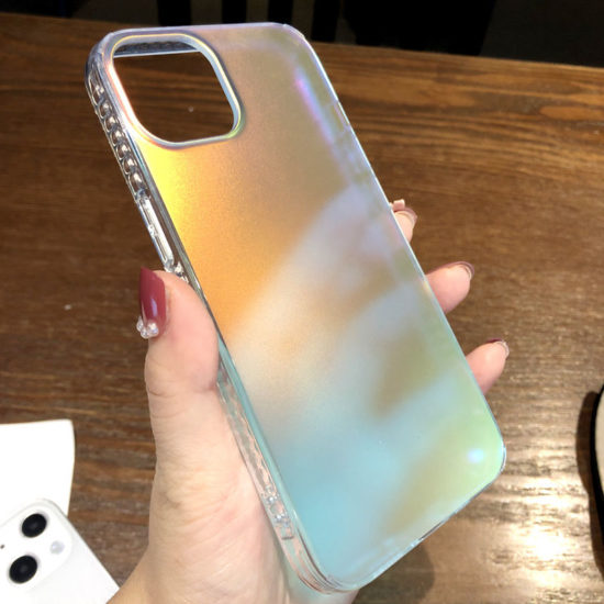 Phone Case for iPhone Rainbow Laser Aurora Transparent Soft Shockproof Back Cover - Image 3