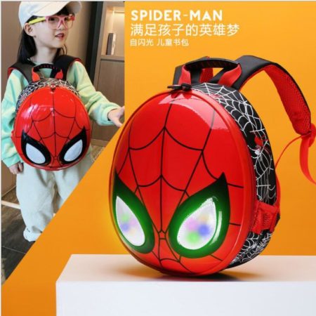 New spider man children's school bag Light In The Dark boys and Girls 3-12 years old
