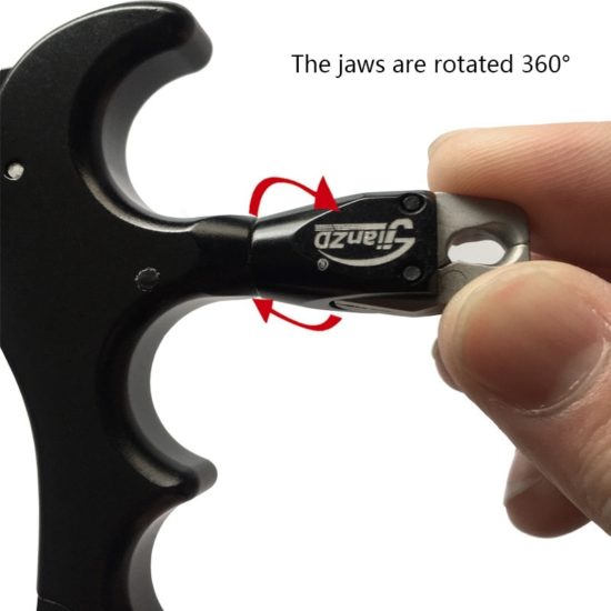 Bow Release Adjustable Archery Aid 4 Finger Thumb Compound 360 Degree Rotation Caliper - Image 2