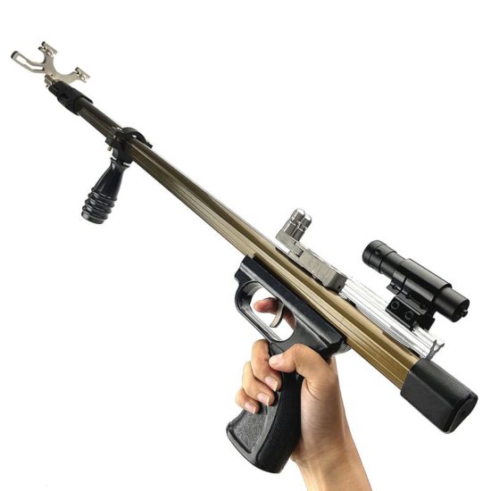 Slingshot Telescopic Straight rod Laser Catapult For Hunting Lengthened 127cm