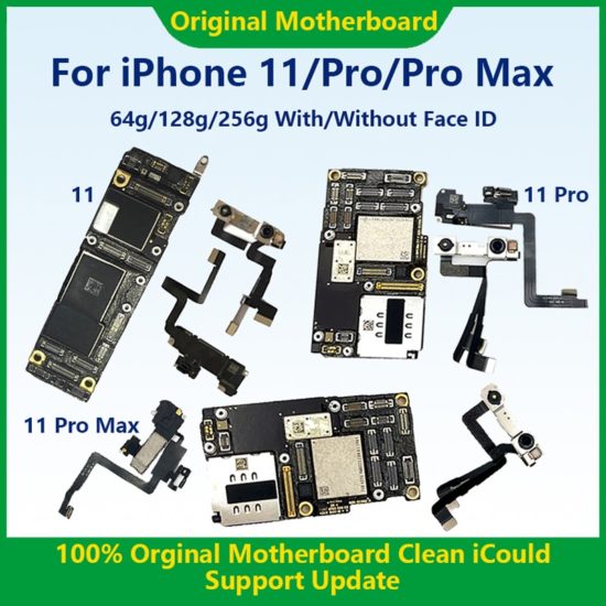 Motherboard For iPhone 11 Pro Max 64g/256g Original Mainboard With Face ID Cleaned iCloud Fully Tested Authentic