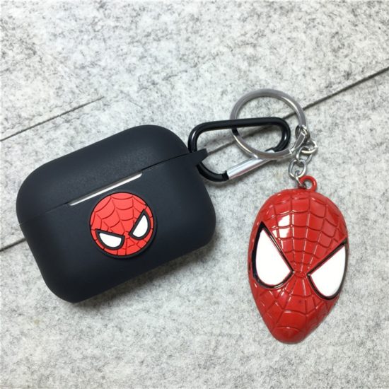 Marvel Protective Cover Ironman Spiderman Captain America For Airpods Pro Soft Silicone With Key Chain - Image 2