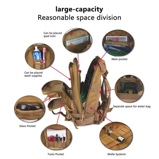 Military Tactical Backpack 3P Softback Waterproof Hiking Camping Hunting Bags - Image 2