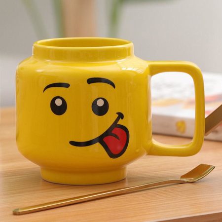 Mugs Coffee Cups 250mL Cute Ceramic Smiling Face Kitchen Drinkware Holder Friend Kids Gifts