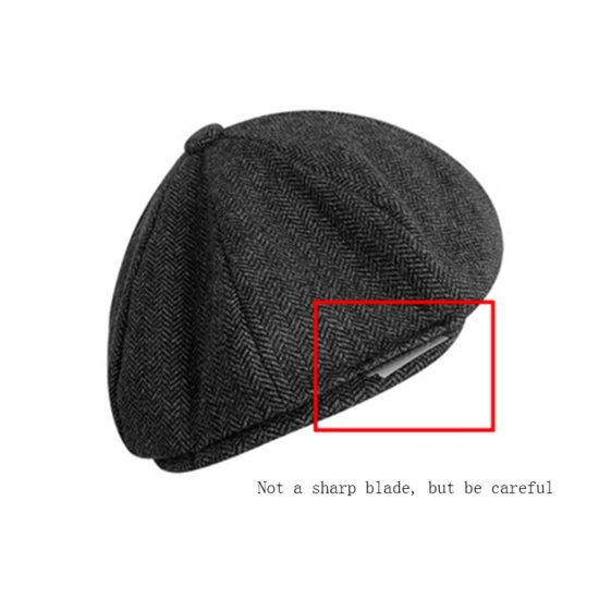 Newsboy Cap Peaky Blinders Hat With Blades Women Men Berets Hat Woolen Octagonal Caps - Image 3