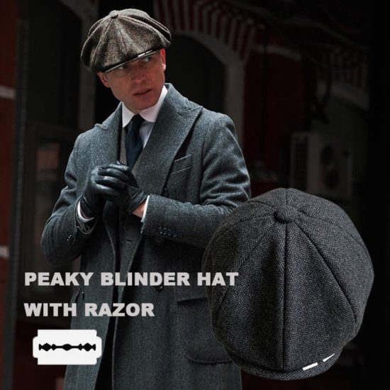 Newsboy Cap Peaky Blinders Hat With Blades Women Men Berets Hat Woolen Octagonal Caps