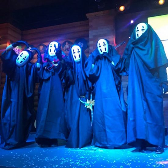 No Face Man Cosplay Costume with Mask+Gloves+Coat Anime Miyazaki Hayao Faceless Kids Adult Carnival Outfit - Image 3