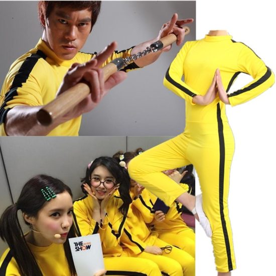 Kung Fu Jumpsuit Cosplay Costume Bruce Lee Jeet Kune Do Zentai Suit Unisex