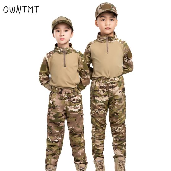 Army Uniform For Boys Military Tactical Hunting Sets Children Camouflage Suits Hiking Training Parent-child