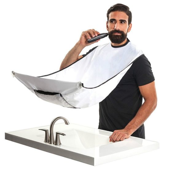 Shaving Apron Care Hair Bibs Shaver Holder Bathroom Organizer Gift for Man