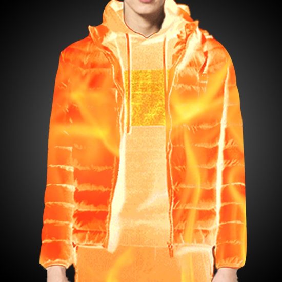 Heating Jackets Smart Thermostat Winter Warm USB Pure Color Hooded Waterproof - Image 3