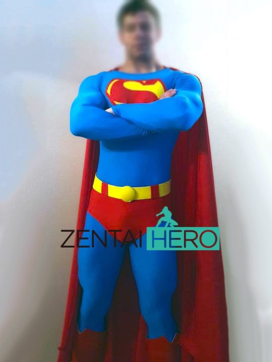 Custom Made SuperMan Cosplay Costume with Cape Comic Bodysuit - Image 2