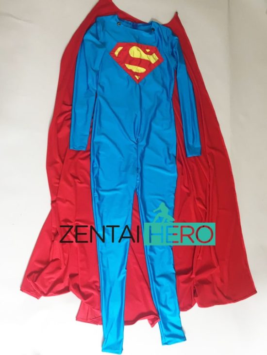 Custom Made SuperMan Cosplay Costume with Cape Comic Bodysuit - Image 3