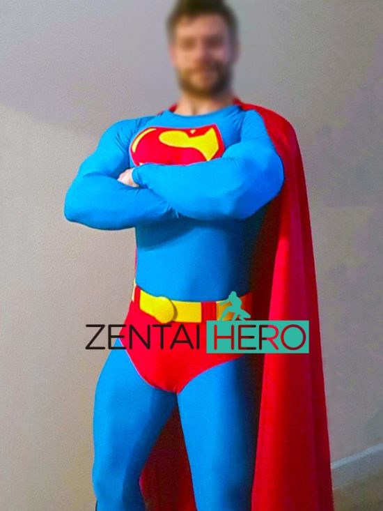 Custom Made SuperMan Cosplay Costume with Cape Comic Bodysuit