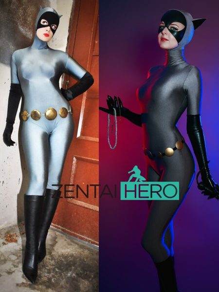 Sexy Catwomen Super Hero Zentai Bodysuit Jumpsuit for Adult and Kids