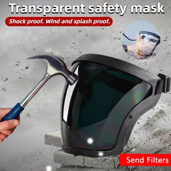 Full Face Shield Protection Transparent Reusable with PM2.5 Filters Dust Proof Anti-wind