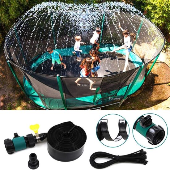 Trampoline Water Sprinkler Hose with Switch Jump Water Games for Garden Courtyard