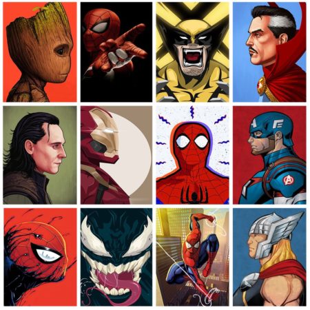 Disney Marvel Superhero Diamond Painting Spiderman Iron Man Embroidery Cross Stitch Kits Mosaic Drill Home Decor Gifts
