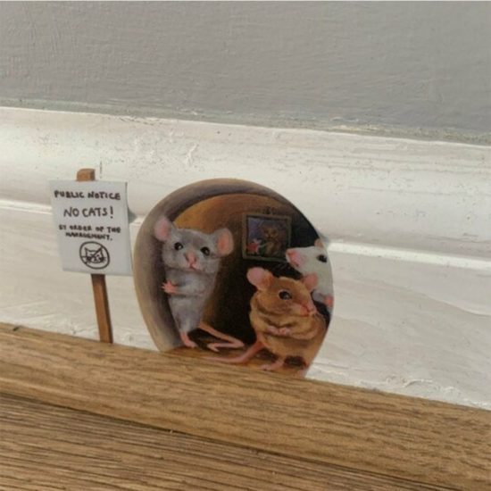 Funny 3D Mouse Hole Wall Stickers Bedroom Kitchen Baseboard Home Decoration