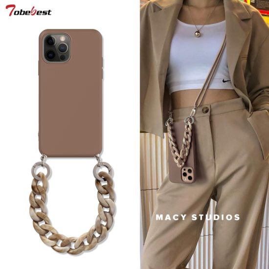 Marble Lanyard Bracelet Necklace Chain Case For iphone Soft Tpu Back Cover