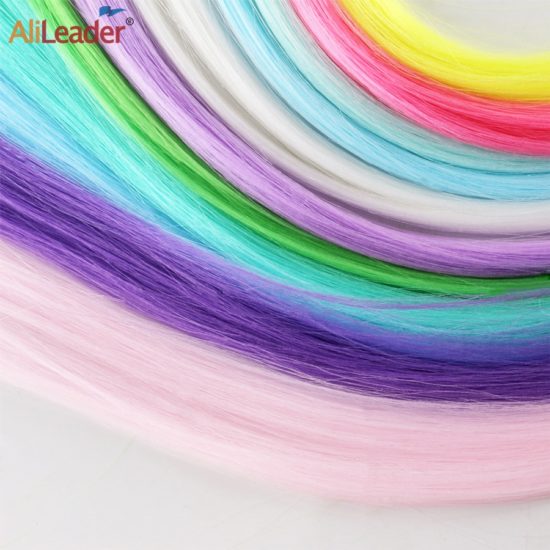 Luminous Hair Synthetic Clip 1-Piece Fluoresce Hair Extensions 20-Inch Straight Lighting In Darkness - Image 2