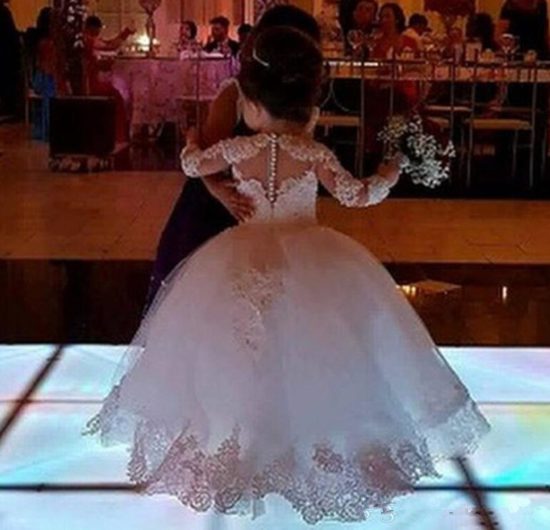 Flower Girl Dresses for Weddings Princess Lace Half Sleeve Party For Baby - Image 4