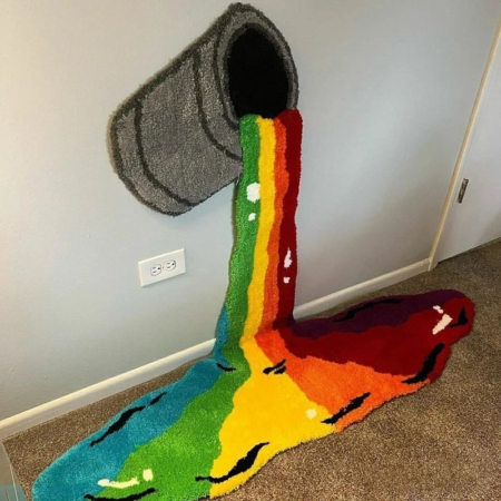 3D Rainbow Carpet Wall Hanging Waterfall Anime Floor Mat Home Decor Living Room Bedroom Decoration